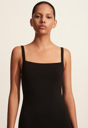 Square Knit Dress - Black - Matteau